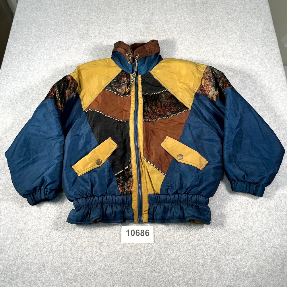 Vintage SkiWear G-4000 Windbreaker Jacket Mens Large Multicolor Colorblock Retro